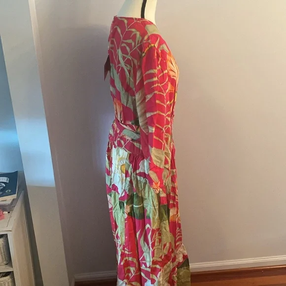 POWDER limited edition tropical wrap dress size large NWT - Picture 7 of 16